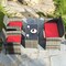 Costway 4PCS Patio Rattan Furniture Set Conversation Glass Table Top Cushioned Turquoise/Red/Grey/Beige/Navy/Black